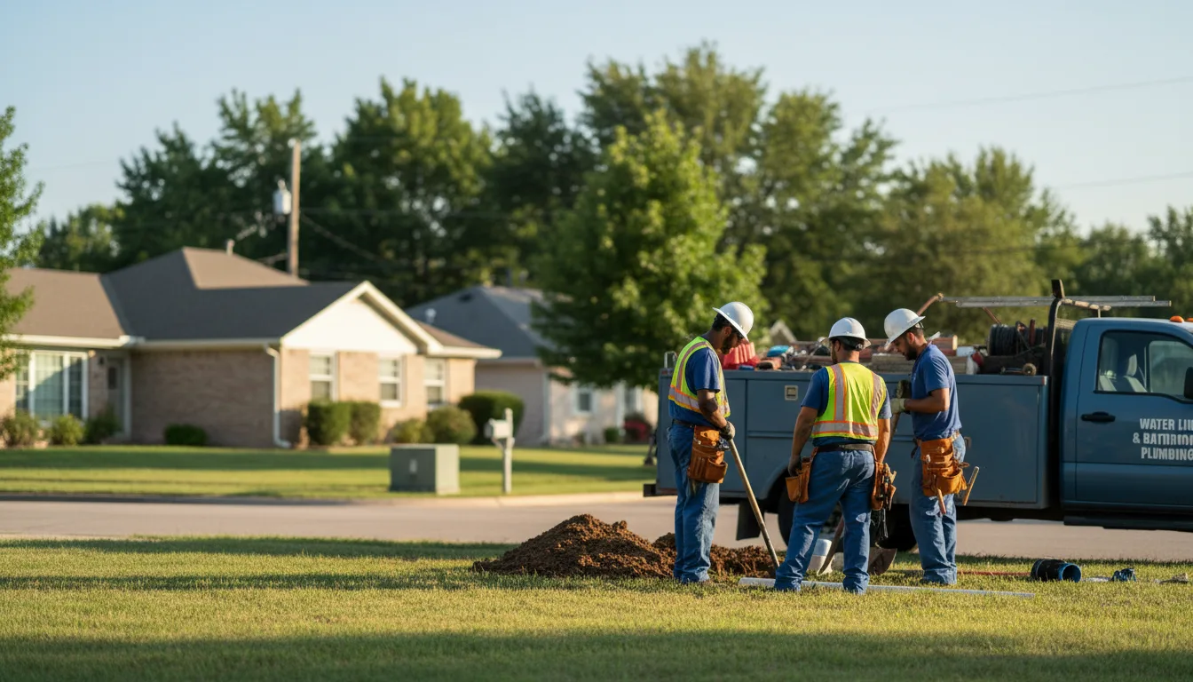 Residential water line and bathroom plumbing service in Lee, IL